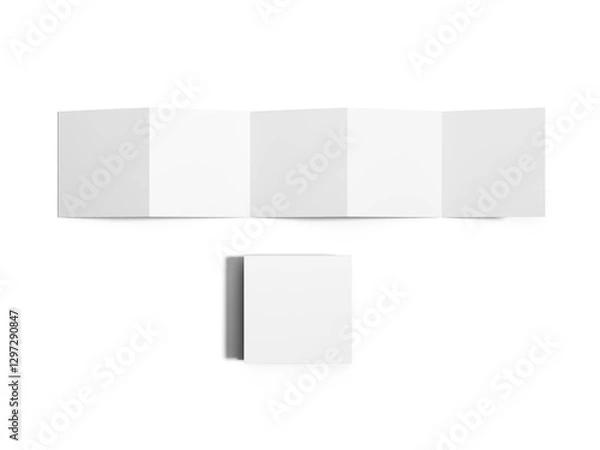 Obraz  Blank Accordion Fold Brochure Mockup – Minimalist Branding and Print Design