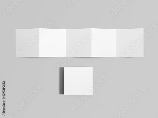 Obraz  Blank Accordion Fold Brochure Mockup – Minimalist Branding and Print Design