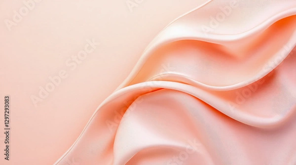 Fototapeta Elegant Peach Silk Fabric Drapery for Apparel, Background, Event Decor, and Luxurious Interiors