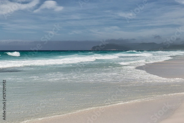 Fototapeta Outdoor view of Friendly Beaches on the east coast of Tasmania