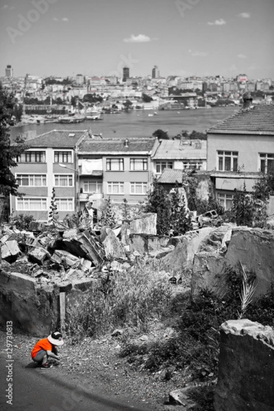 Obraz Child playing, Istanbul Turkey