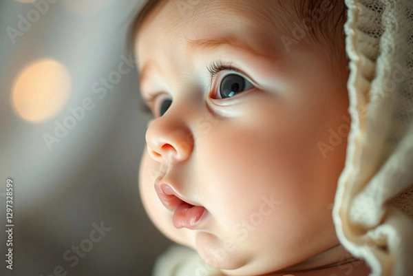 Obraz The portrait of the cute baby. AI image