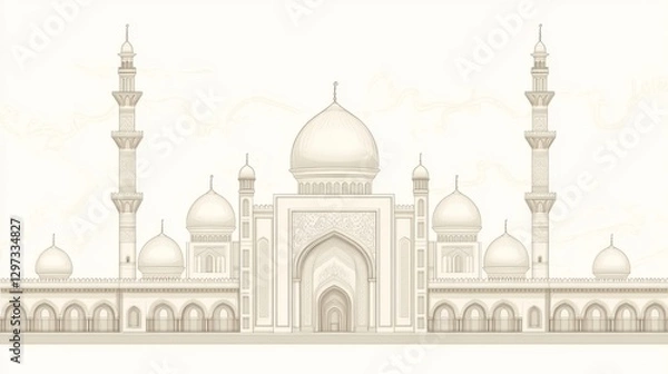 Fototapeta Mosque Panorama, Daytime View