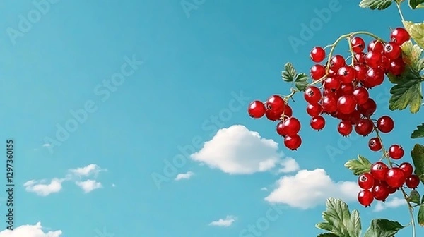 Fototapeta Red Currants on a Sunny Summer Day AI Generated