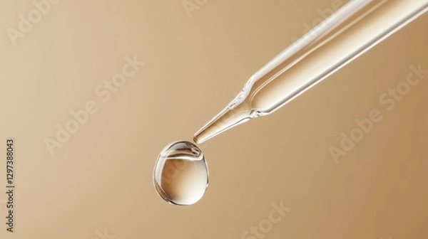 Fototapeta glass pipette with facial serum drop generative ai