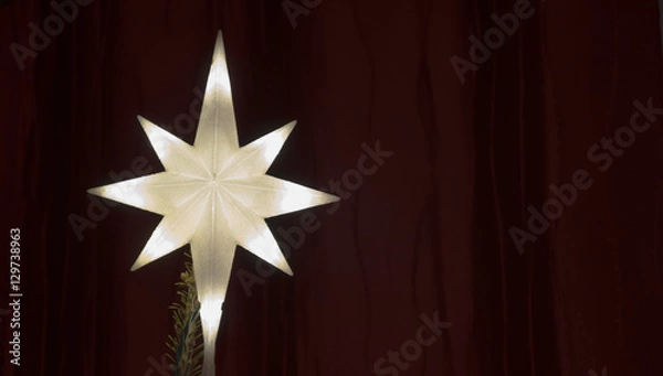 Fototapeta Illuminated Star Christmas Tree Topper