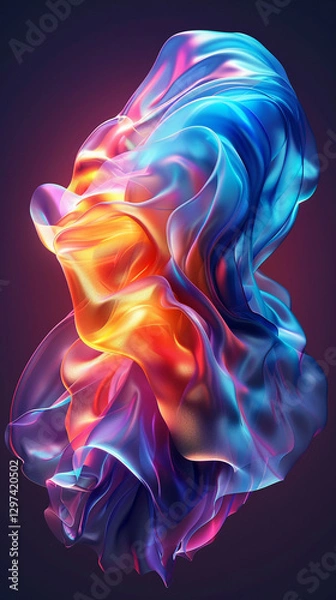 Fototapeta Iridescent Fluid Shapes in Motion