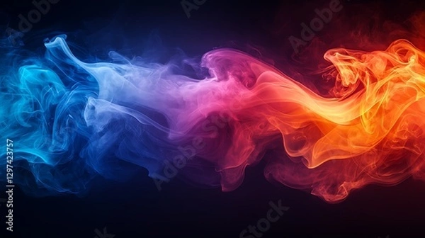 Fototapeta Abstract Colorful Smoke Swirls Flowing Dynamically