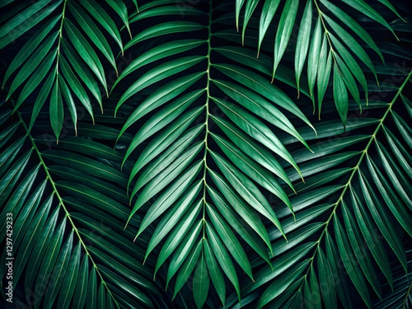 Fototapeta palm leaf background. palm, leaf, green, nature, tree, tropical, plant, leaves, abstract, palm tree, summer, texture, frond, foliage, palm leaf, branch, natural, pattern, exotic, fern, flora, isolated