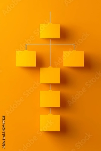 Fototapeta Dynamic workflow visualization digital space infographic bright environment top-down view efficiency concept