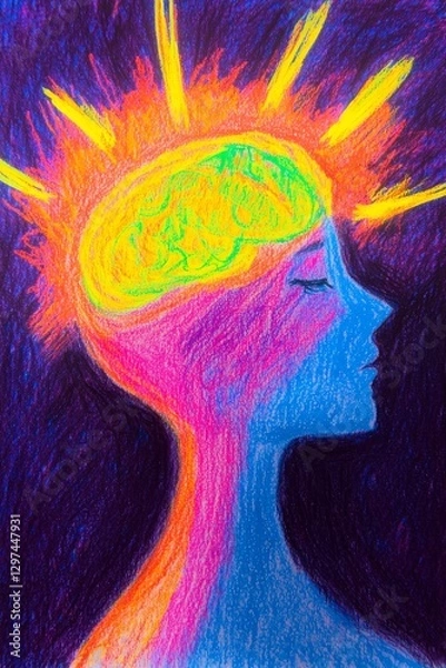 Obraz Creative expression of mental clarity unique art piece abstract imagery vibrant colors artistic perspective mindfulness concept