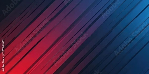Fototapeta Blue and red background with diagonal lines in a vector style