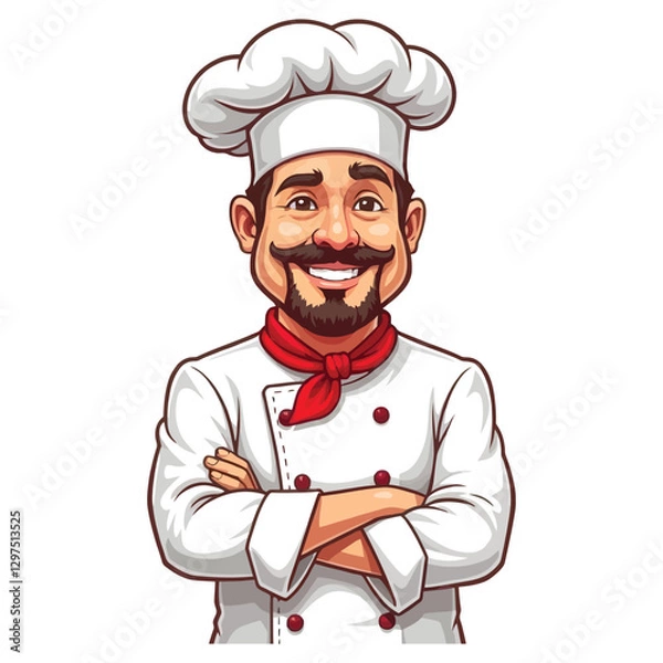 Obraz Chef Character Mascot Vector on Isolated Background