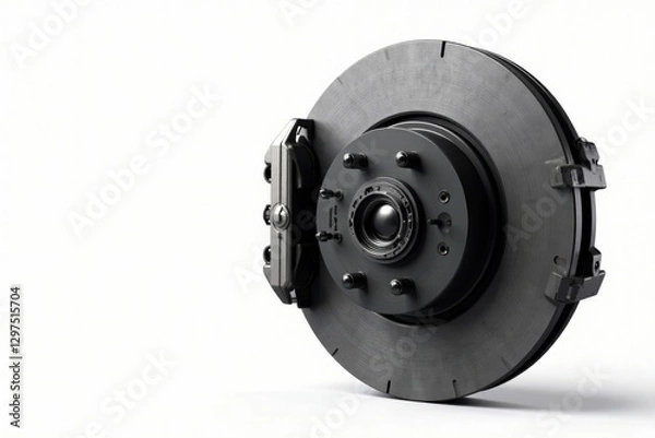 Obraz High-performance automotive disc brake system component featuring a precision-engineered rotor and caliper assembly
