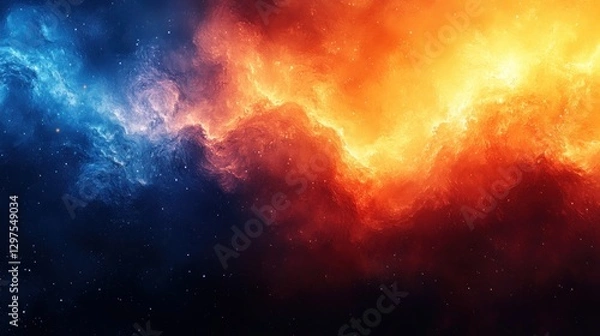 Fototapeta Vibrant Abstract Grunge Background with Textured Brushstrokes and Light Flare Effects