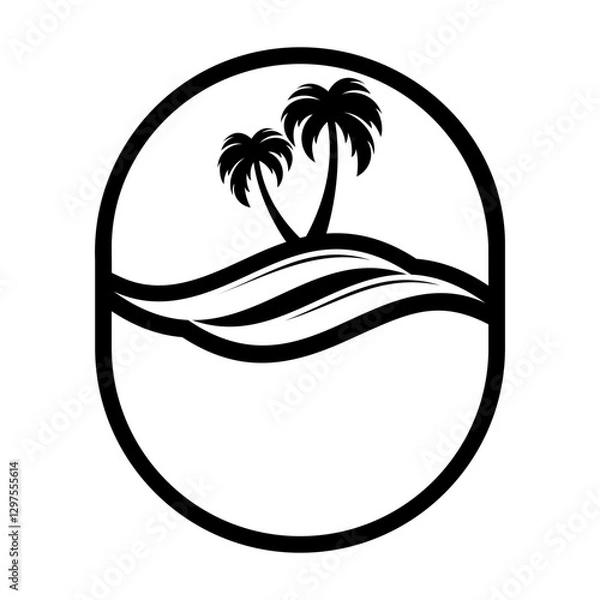 Obraz Beach Vector Logo Design Template