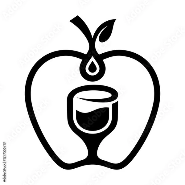 Obraz Apple Juice Vector Logo Design Template