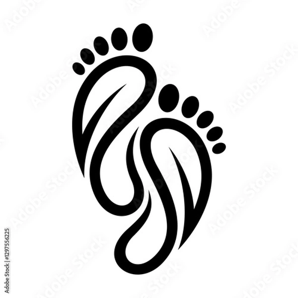Obraz Foot Leaf Vector Logo Design Template