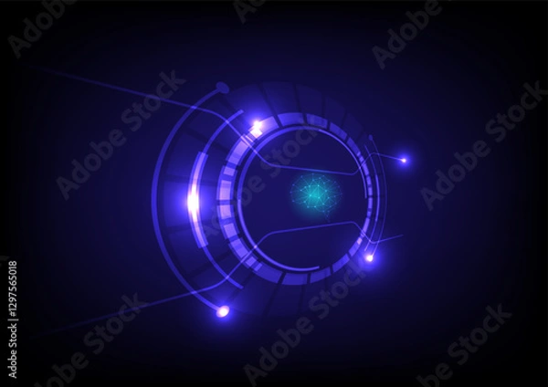 Fototapeta Abstract background with perspective polygon brain