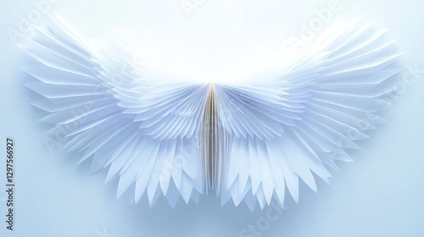 Obraz Elegant White Paper Wings  Minimalist Art  Abstract  Soft Light  Origami   Texture  Backgr