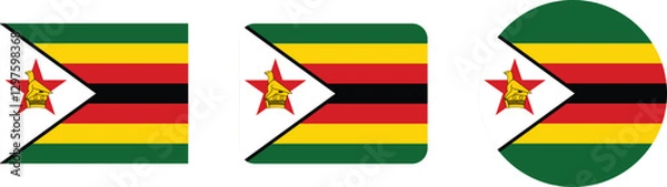 Fototapeta Zimbabwe Flag Variations: National Symbolism in Different Formats