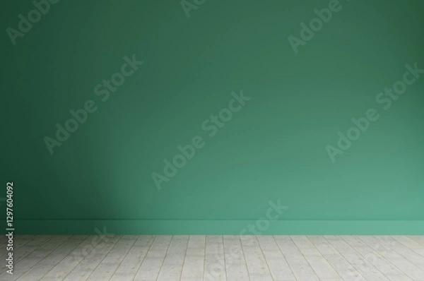 Fototapeta empty room with green wall