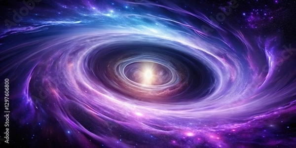 Fototapeta Galactic vortex with swirling purple plasma, vortex, astronomy,  vortex, astronomy, cosmic