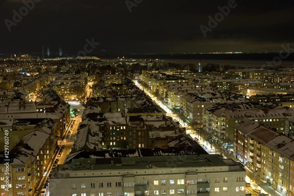 Obraz City at night at winter