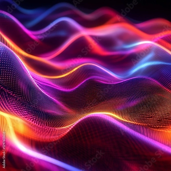 Obraz Vibrant Neon Digital Background, Generative AI