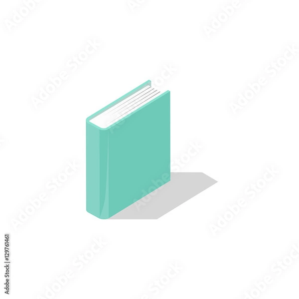 Fototapeta Vector illustration isometric book icon in flat design style isolated on white background.