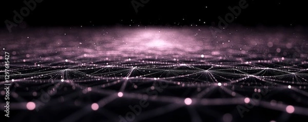 Obraz Abstract Grid of Digital Connections, Generative AI