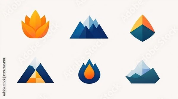 Fototapeta Logos Clipart Featuring Professional Logo Designs, Custom Branding Elements, and Identity Illustrations, Perfect for Startups, Corporate Branding, and Business Marketing Materials