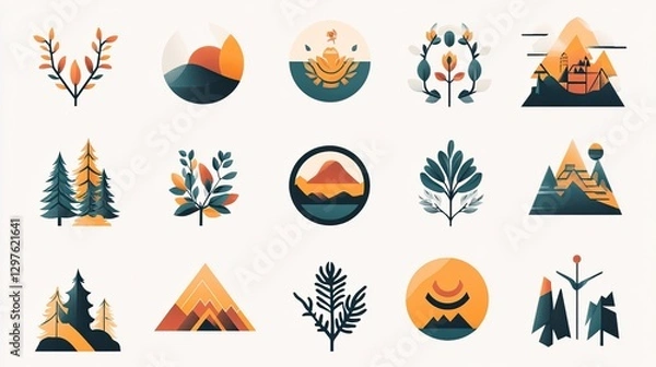 Fototapeta Logos Clipart Featuring Professional Logo Designs, Custom Branding Elements, and Identity Illustrations, Perfect for Startups, Corporate Branding, and Business Marketing Materials