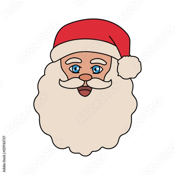 Fototapeta Santa Claus Hand Drawn Portrait.