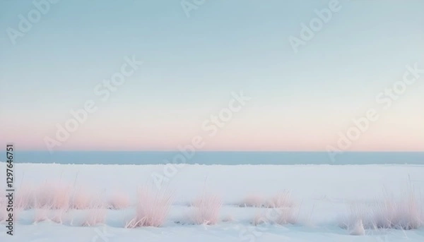 Fototapeta minimal, pastel, gradient, serene, soft, abstract, landscape, horizon, smooth, aesthetic, atmospheric, tranquil, calming, sky, subtle, modern, dreamy, elegant, misty, nature, simplicity, muted,