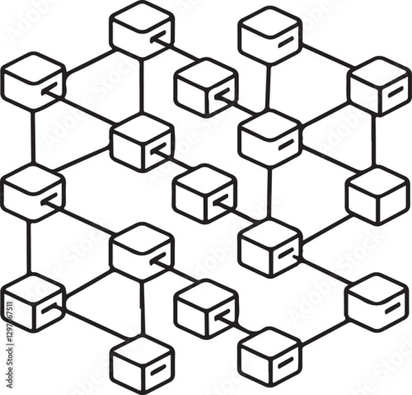 Fototapeta blockchain abstract geometric background vector