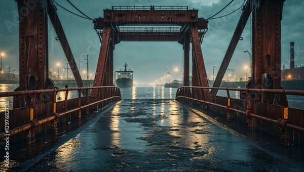 Obraz Mysterious Dock at Dusk with Reflections