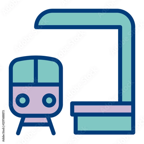 Obraz Train Station Vector Icon Design