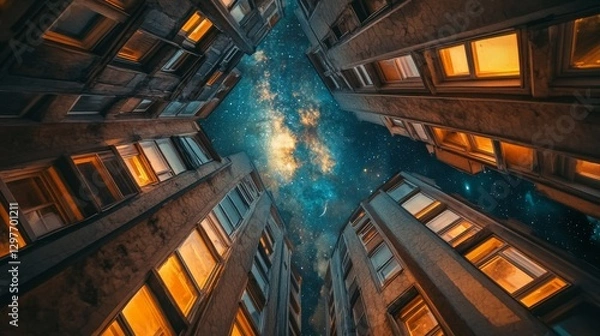 Fototapeta Cube Triangle Galaxy Forest Heaven Statue space