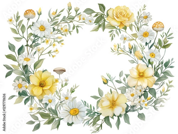 Fototapeta spring flowers border