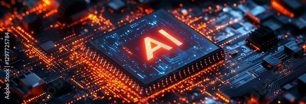 Obraz AI Chip, Artificial Intelligence Technology Concept