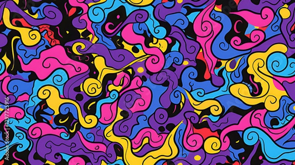 Fototapeta Vibrant Abstract Pattern With Colorful Swirls and Shapes