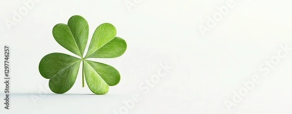 Obraz A vibrant green four-leaf clover symbolizing luck.