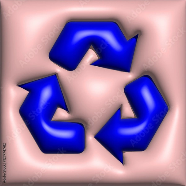 Obraz 3d recycle arrow icon.