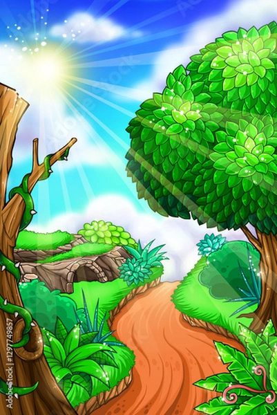 Obraz landscape with a tree vertical background