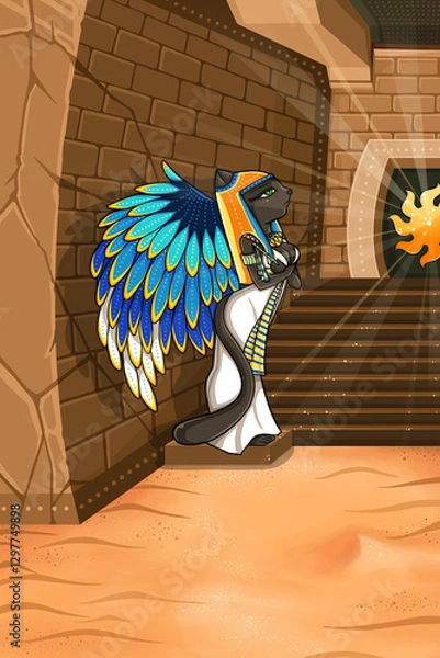 Obraz Inside an egyptian pyramid vertical background