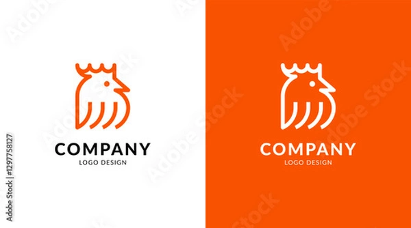 Fototapeta Simple rooster logo design vector