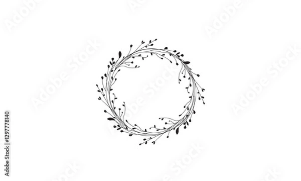 Fototapeta Botanical_Leaf_Wreath_Vector