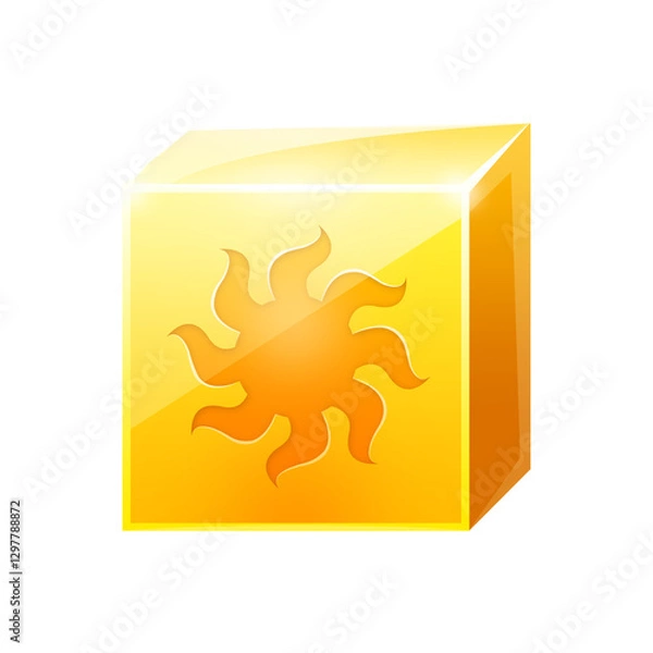 Obraz yellow block with sun icon