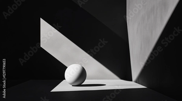 Fototapeta Geometric space under light and shadow